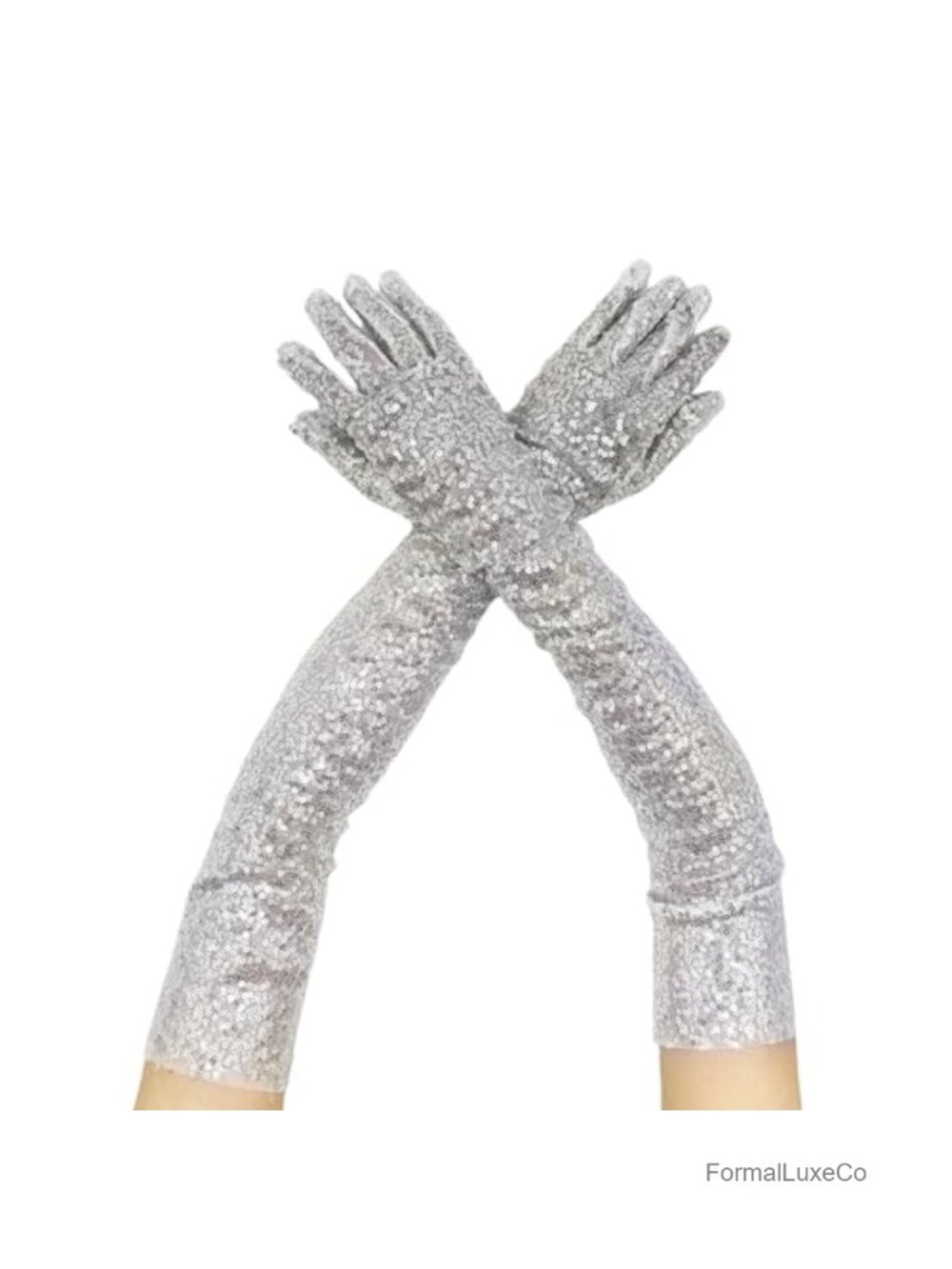 Sparkly Sequin Long Gloves Elbow Length Opera Party Gloves